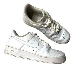 Nike Women's Size 9.5 Air Force 1 Trainers Classic White Chunky Sneakers